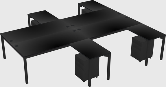Shared l-shaped desk