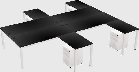 Shared l-shaped desk