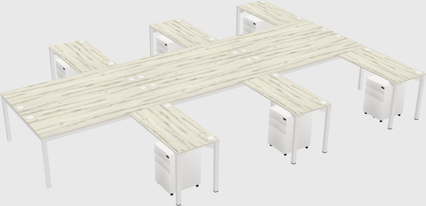 Shared l-shaped desk