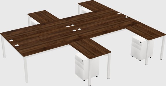 Shared l-shaped desk