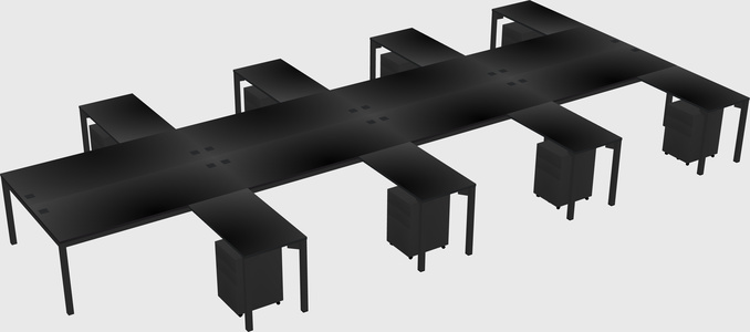 Shared l-shaped desk