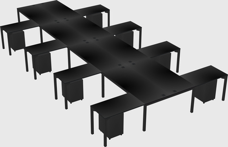 Shared l-shaped desk