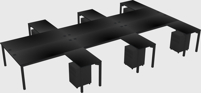 Shared l-shaped desk