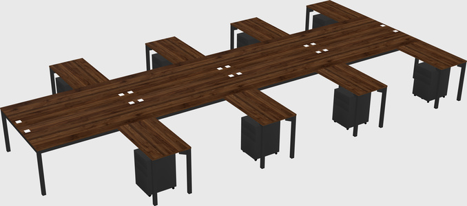 Shared l-shaped desk