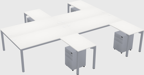 Shared l-shaped desk