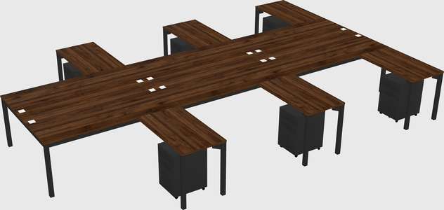 Shared l-shaped desk