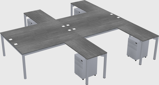 Shared l-shaped desk