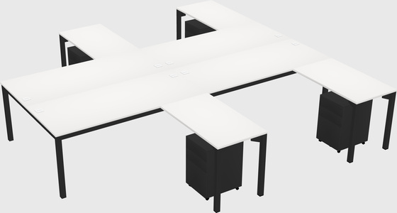 Shared l-shaped desk