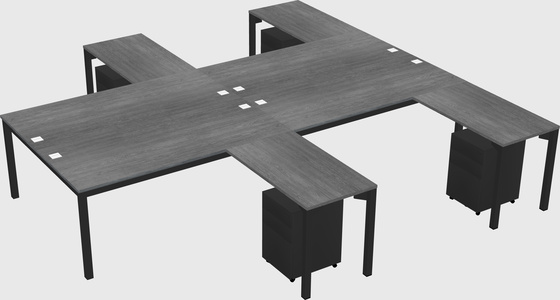 Shared l-shaped desk
