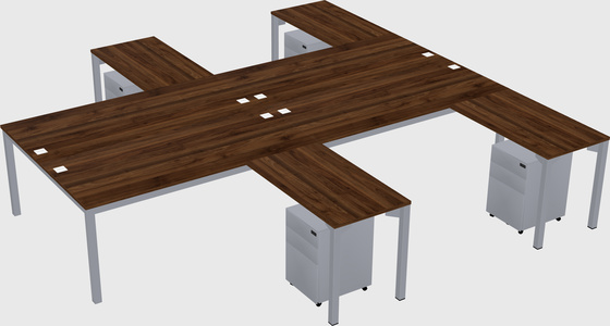 Shared l-shaped desk