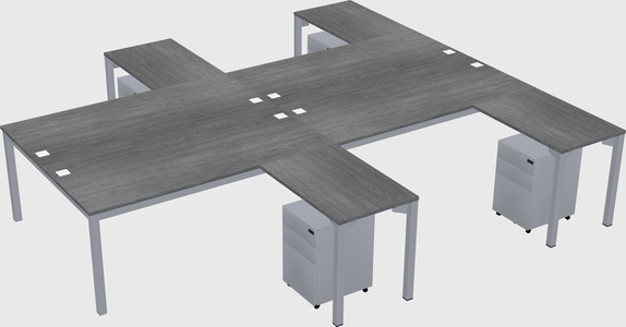 Shared l-shaped desk