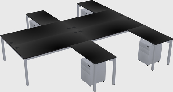 Shared l-shaped desk