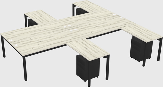 Shared l-shaped desk