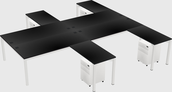 Shared l-shaped desk