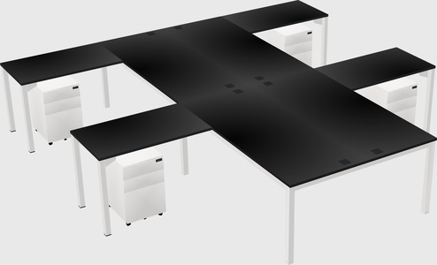 Shared l-shaped desk