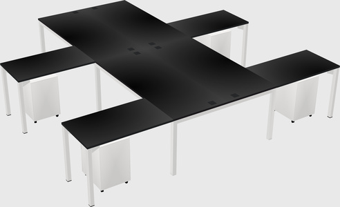 Shared l-shaped desk