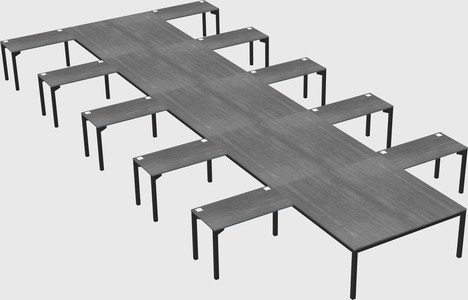 Shared l-shaped desk