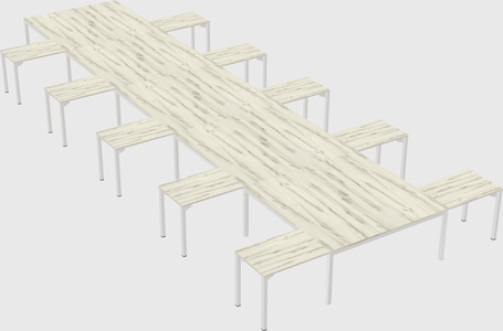 Shared l-shaped desk