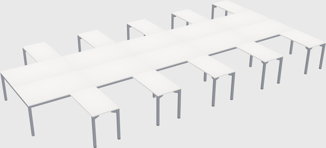 Shared l-shaped desk