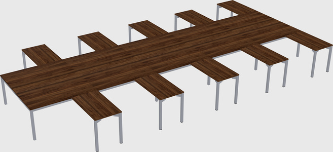 Shared l-shaped desk
