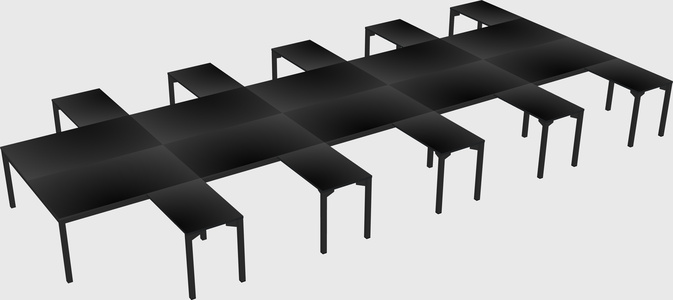 Shared l-shaped desk