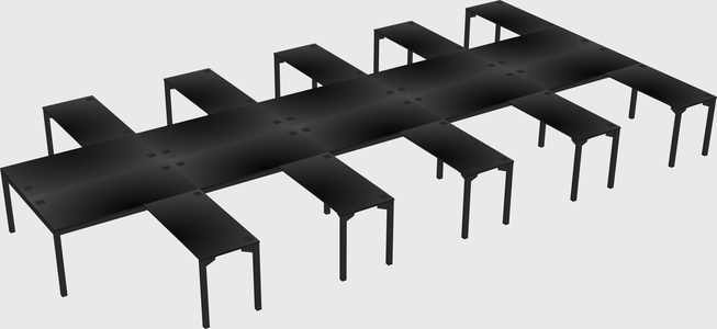 Shared l-shaped desk