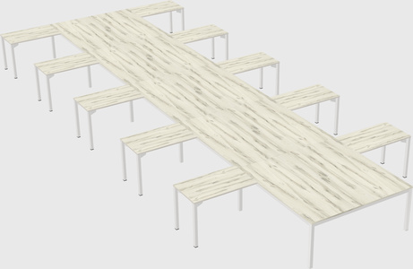 Shared l-shaped desk