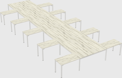 Shared l-shaped desk