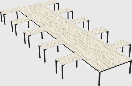 Shared l-shaped desk