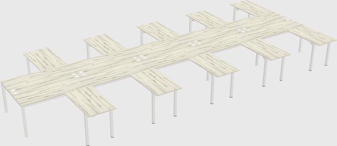 Shared l-shaped desk