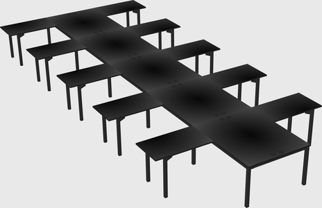 Shared l-shaped desk