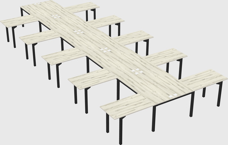 Shared l-shaped desk