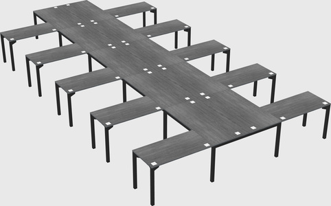 Shared l-shaped desk
