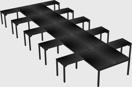 Shared l-shaped desk