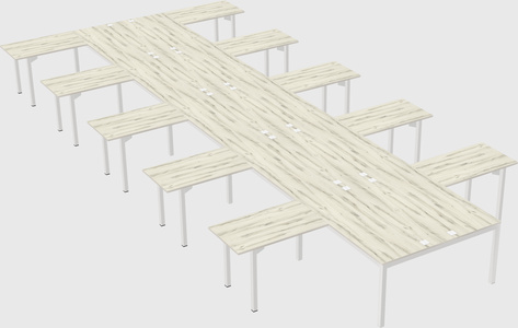 Shared l-shaped desk