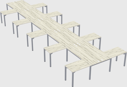 Shared l-shaped desk