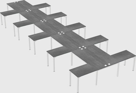 Shared l-shaped desk