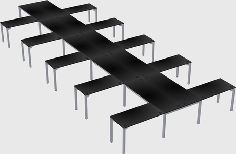 Shared l-shaped desk