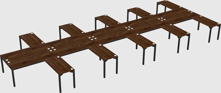 Shared l-shaped desk