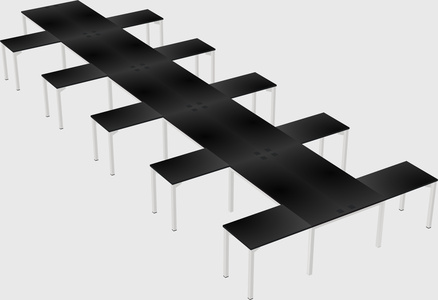 Shared l-shaped desk