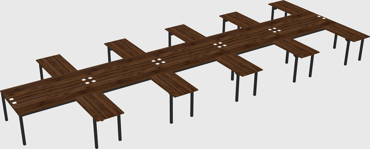 Shared l-shaped desk