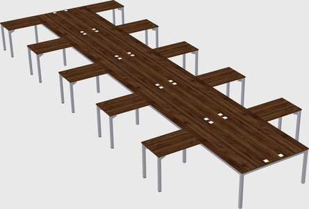 Shared l-shaped desk