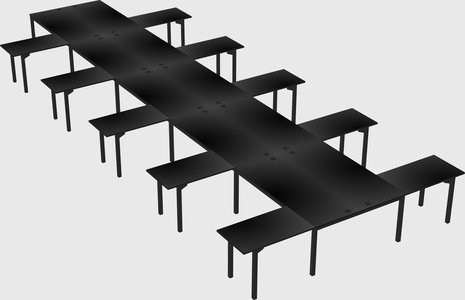 Shared l-shaped desk