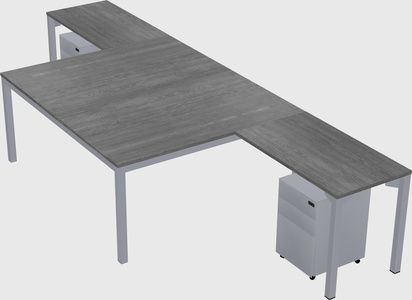 Shared l-shaped desk