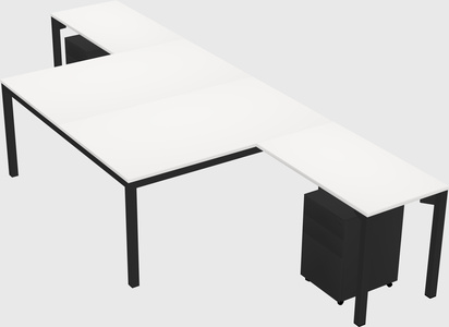 Shared l-shaped desk