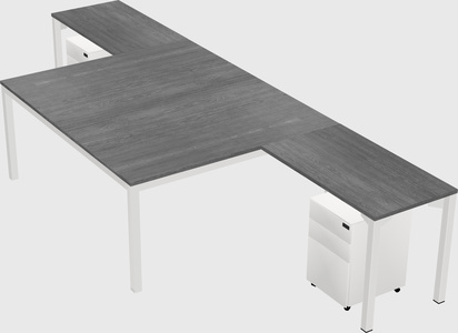 Shared l-shaped desk