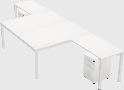 Shared l-shaped desk