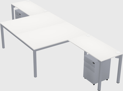 Shared l-shaped desk