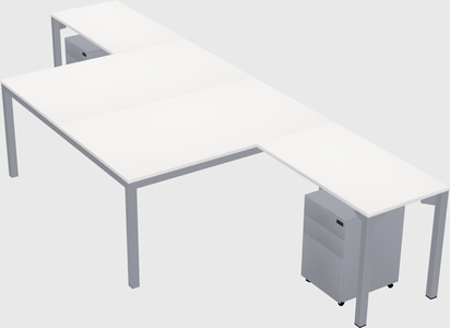 Shared l-shaped desk