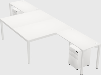 Shared l-shaped desk
